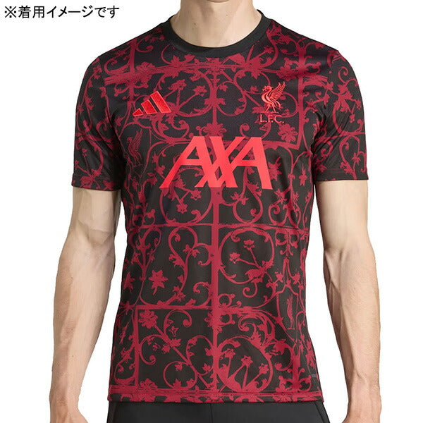 【ショップ限定エントリーでさらに+9倍】リバプールLFC2025-26プレマッチジャージーKKS46-JV9013サッカーレプリカプラクティスシャツ半袖ブラックアディダスadidas