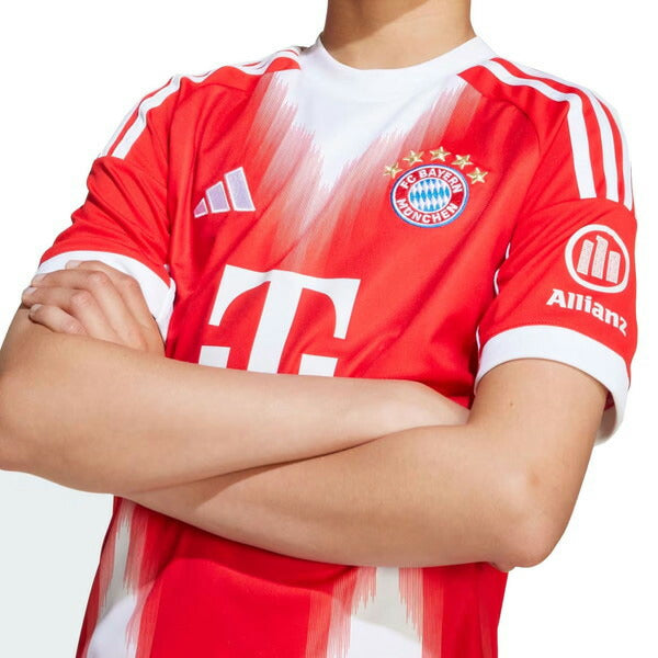 バイエルンミュンヘンジュニアBAY2025-26レプリカホームユニフォームKPC78-JN8525サッカーレッド半袖子供用アディダスadidas