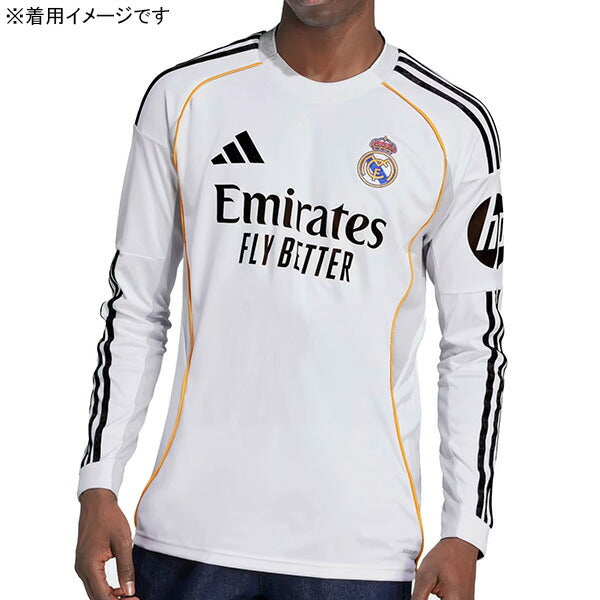 レアルマドリードRMD2025-26レプリカホームユニフォームKPD77-JN8884サッカーホワイト長袖アディダスadidas