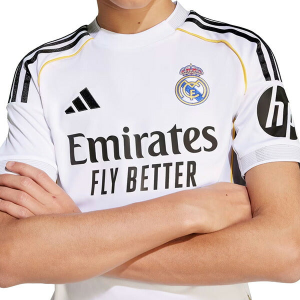レアルマドリードジュニアRMD2025-26レプリカホームユニフォームKPD81-JN8887サッカーホワイト半袖子供用アディダスadidas