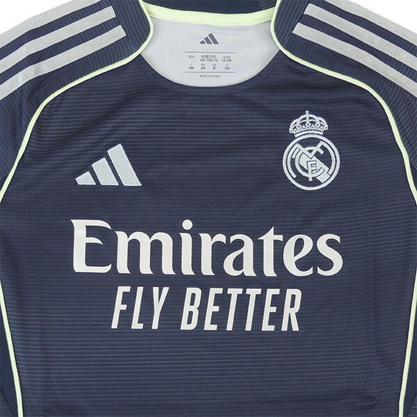レアルマドリードジュニアRMD2025-26レプリカアウェイユニフォームKPE23-JP3947サッカーネイビー半袖子供用アディダスadidas