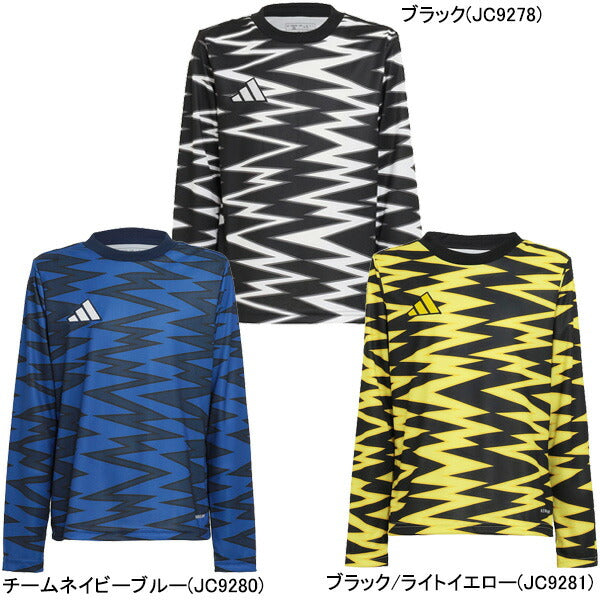 【ショップ限定エントリーでさらに+9倍】【ネコポス送料無料】アディダスadidasジュニアグラフィックプラクティスシャツ長袖KPW47サッカーフットサルプラシャツ練習着子供用