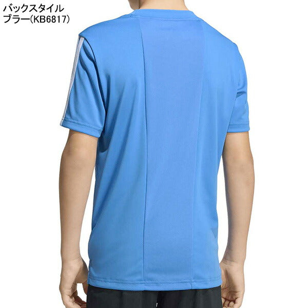 【ネコポス対応可】アディダスadidasジュニアトレインエッセンシャルズスリーストライプス半袖TシャツKQH02ランニングランシャツ子供用