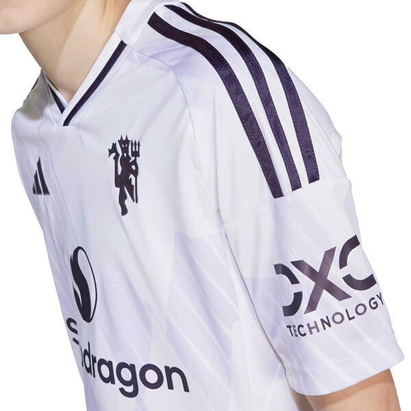 【ショップ限定エントリーでさらに+9倍】マンチェスターユナイテッドジュニアMUN2025-26レプリカアウェイユニフォームKRA65-JP3030サッカー半袖子供用ホワイトアディダスadidas