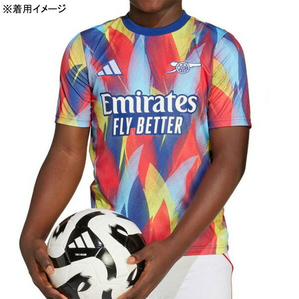 【エントリーでポイント10倍】アーセナルジュニア2025-26ARSプレマッチシャツKRN00-JJ1799サッカーレプリカプラクティスシャツビクトリーブルーアディダスadidas