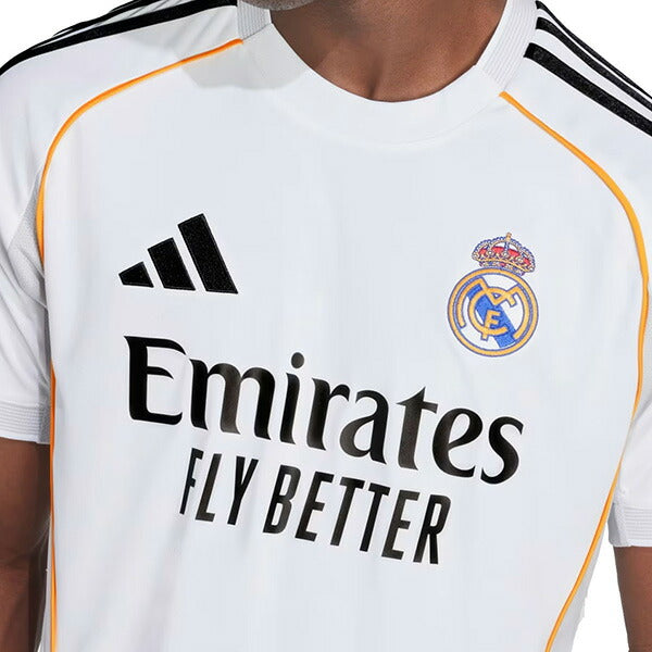 レアルマドリードRMD2025-26レプリカホームユニフォームKRN60-JJ1931サッカーホワイト半袖アディダスadidas
