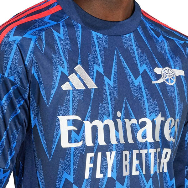 【ショップ限定エントリーでさらに+9倍】アーセナルARS2025-26レプリカアウェイユニフォーム長袖KSJ45-JI9525サッカーナイトインディゴアディダスadidas