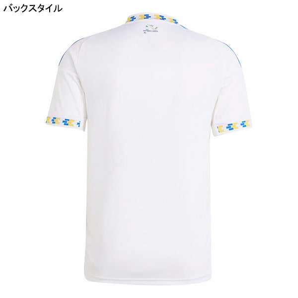 リーズユナイテッドLEU2025-26レプリカホームユニフォーム半袖KSJ93-JI7272サッカーホワイトブルーアディダスadidas