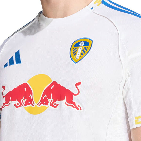 リーズユナイテッドLEU2025-26レプリカホームユニフォーム半袖KSJ93-JI7272サッカーホワイトブルーアディダスadidas