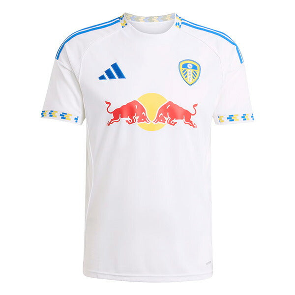 リーズユナイテッドLEU2025-26レプリカホームユニフォーム半袖KSJ93-JI7272サッカーホワイトブルーアディダスadidas