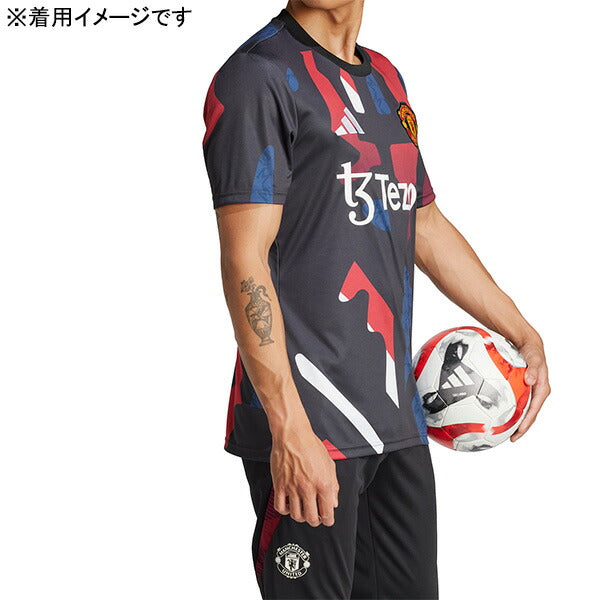 マンチェスターユナイテッドMNU2024-25プレマッチシャツKVI80-JD7147サッカーレプリカプラシャツブラックアディダスadidas