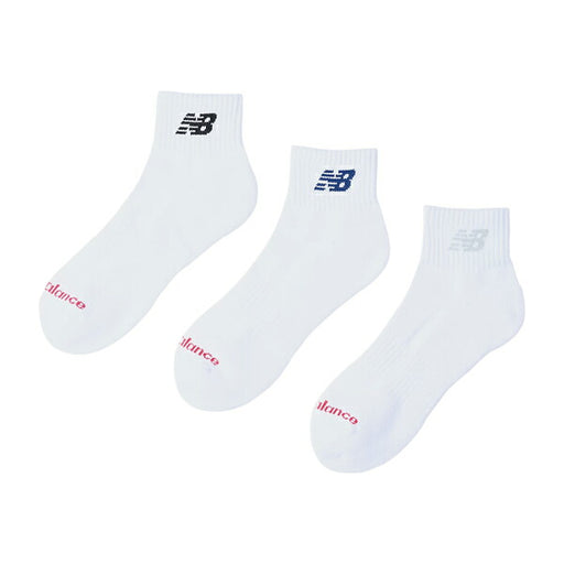 ニューバランスNewbalanceメンズミッドレングス3Pソックス靴下LAS55637-WT