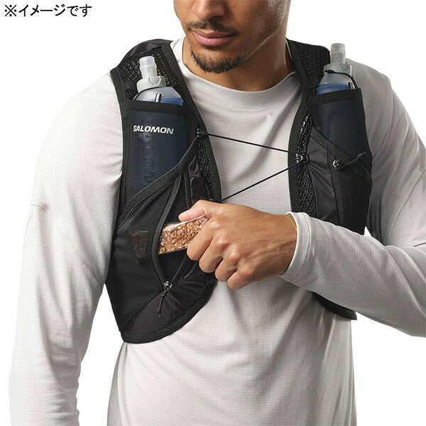 サロモンSALOMONACTIVESKIN12フラスク付LC2177400ランニング陸上ランニングベストバッグ12L小物入れブラック