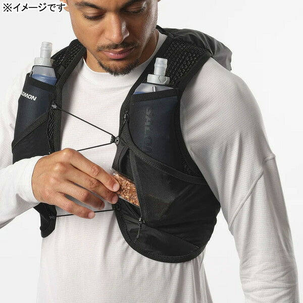 サロモンSALOMONACTIVESKIN8フラスク付LC2177800ランニング陸上ランニングベストバッグ8L小物入れブラック