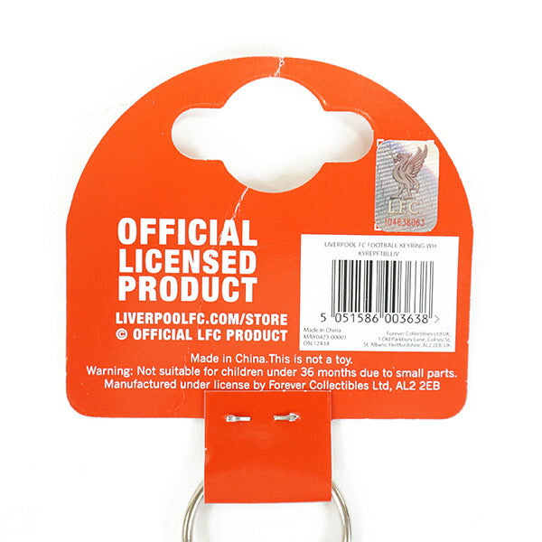 【ネコポス対応可】リバプールオフィシャルボール型キーリングLIV_FOOTBALL_KEYRINGサッカー直径35mmサポーターグッズキーホルダーホワイトレッド