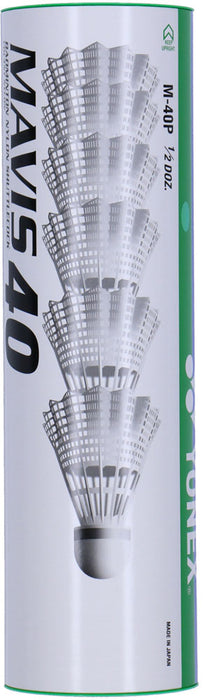 ヨネックスYONEXメイビス40(6個入り)M40Pバドミントンシャトルナイロン練習検定球