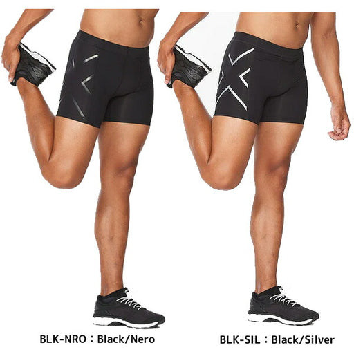 【ネコポス送料無料】ツータイムズユー2XUメンズランニングタイツコンプレッション1/2ショーツMA4508B陸上ジムフィットネススポーツインナーブラック