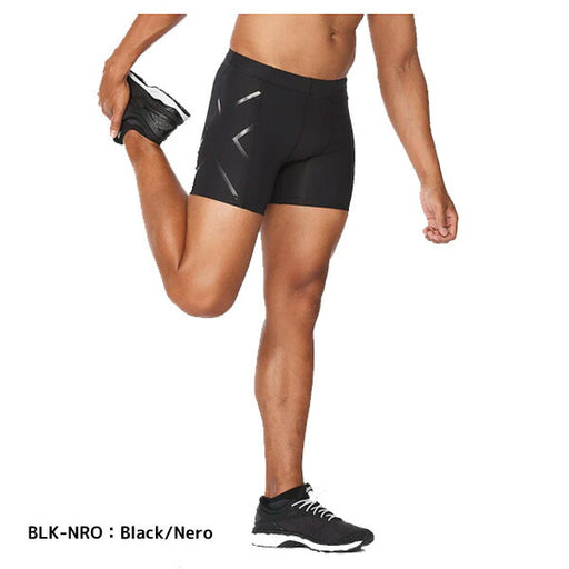 【ネコポス送料無料】ツータイムズユー2XUメンズランニングタイツコンプレッション1/2ショーツMA4508B陸上ジムフィットネススポーツインナーブラック