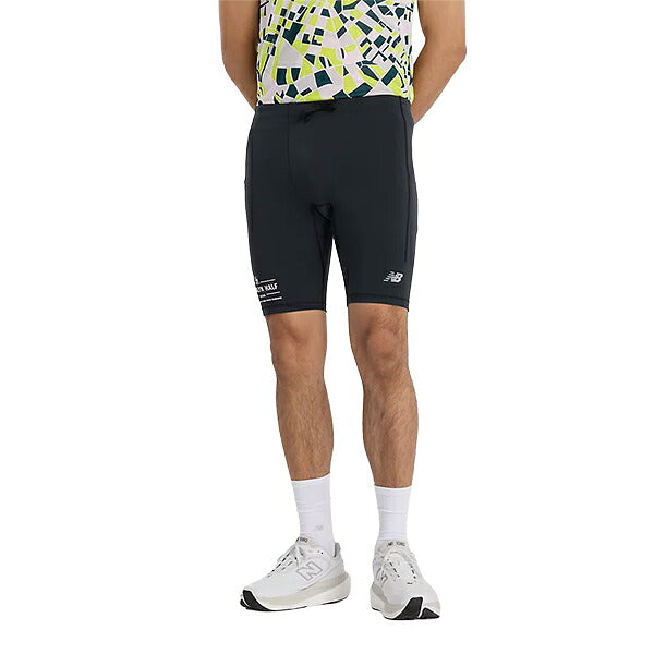ニューバランスNewBalanceポケットハーフタイツ9インチメンズランニングパンツRBCブルックリンハーフマラソンMB623547-BK