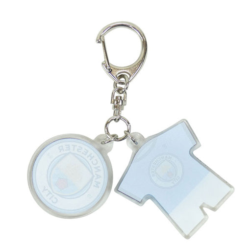 【ネコポス対応可】マンチェスターシティオフィシャルアクリル2連キーホルダーMC54704サッカープレミアリーグサポーターグッズ