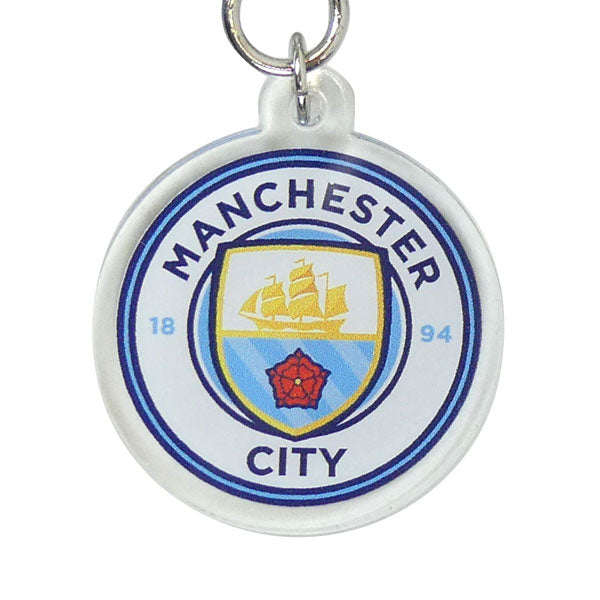 【ネコポス対応可】マンチェスターシティオフィシャルアクリル2連キーホルダーMC54704サッカープレミアリーグサポーターグッズ