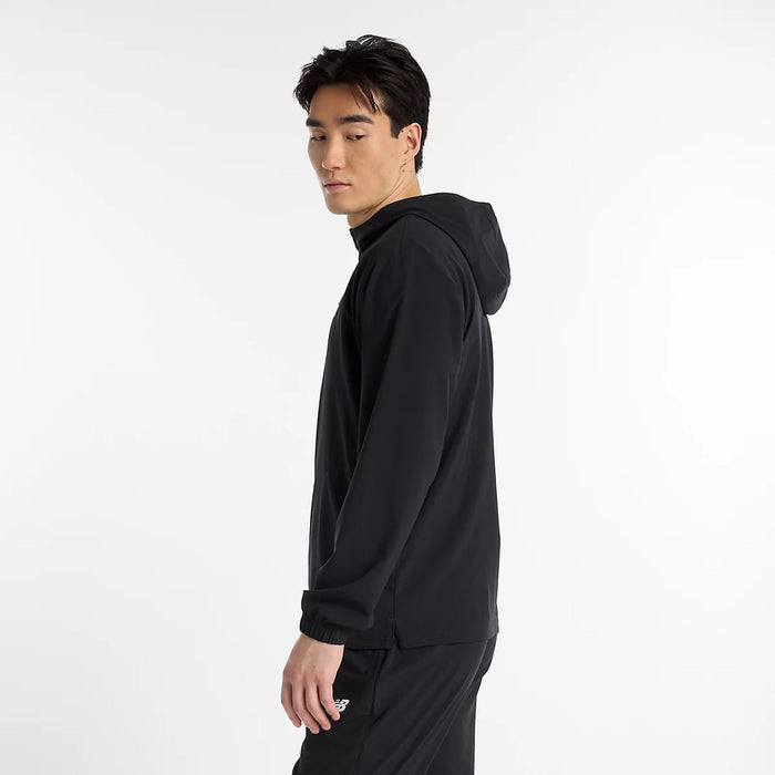 ニューバランスNEWBALANCEトレーニングジャケットスポーツウーブンジャケットメンズ大人はっ水軽量フードフルジップMJ51900-BK