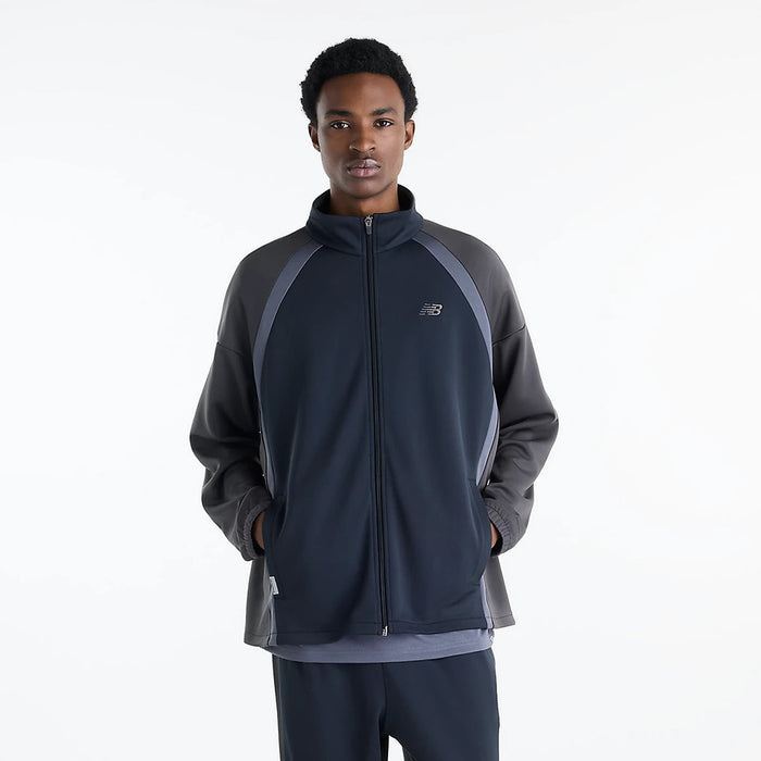 ニューバランスNEWBALANCEトラックジャケットニットトラックジャケットメンズ大人吸湿速乾保温ダブルニットオーバーサイズMJ62T3G4-BK