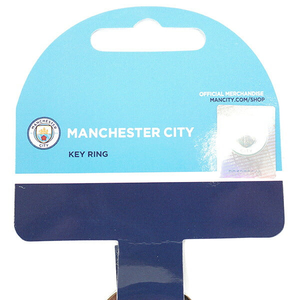 【ネコポス対応可】マンチェスターシティオフィシャルキーリングクレストMNC_KEYRINGサッカーキーホルダーエンブレム型サポーターグッズホワイト