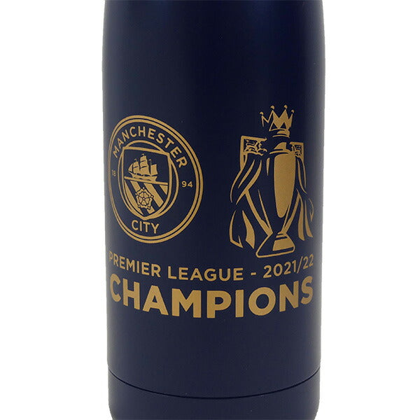 マンチェスターシティオフィシャル2021-22プレミアリーグ優勝記念サーマルボトル500mlMNC-PLCTHERMAL-FLASKサッカーステンレススチールネイビー