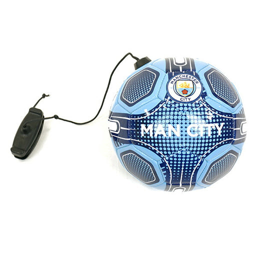 マンチェスターシティオフィシャルSize2スキルズトレーナーボールMNC_SKILLS_TRAINERサッカーボールサポーターグッズ紐付き練習用2号球ブルー