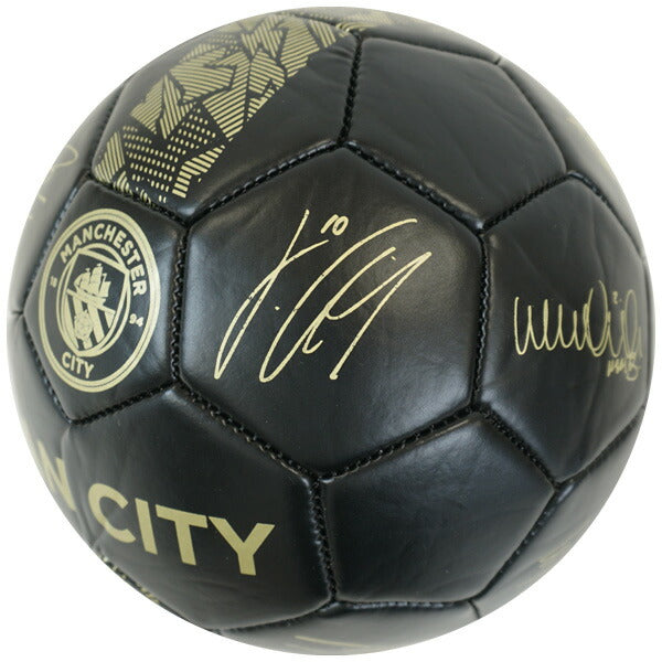マンチェスターシティオフィシャル1号球選手サイン入りGLDMNC_SKIL_SIGN_GLD_PHサッカーサインボールサポーターグッズブラック