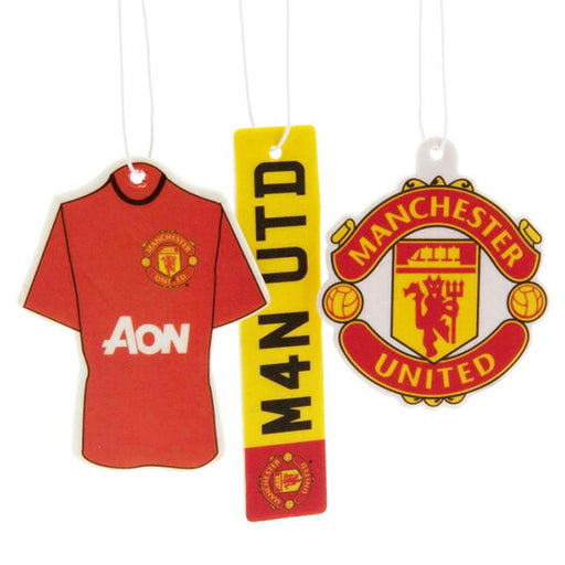 【ネコポス対応可】マンチェスターユナイテッドオフィシャルエアフレッシュナークレスト3点セットMNU_3PK_AIRFRESHENERサッカーサポーターグッズ個装
