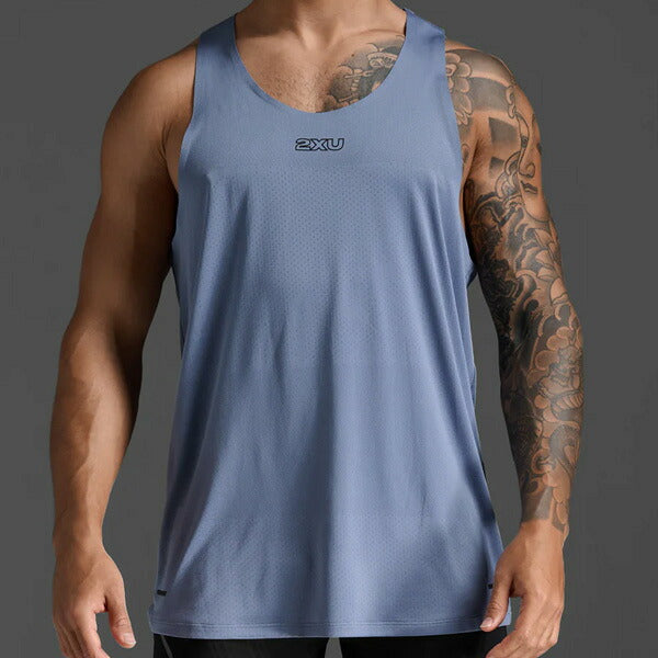 【ネコポス送料無料】2XUツータイムズユーメンズランニングシャツTechSingletライトスピードテックシングレットノースリーブMR7151A
