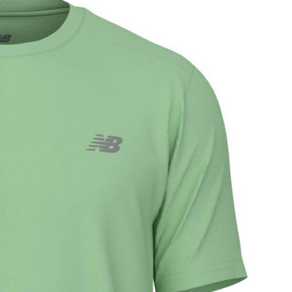 ニューバランスNewbalanceランニングシャツSPショートスリーブ25FWMT41222-LBNグリーン