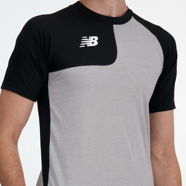 【ショップ限定エントリーでさらに+9倍】【ネコポス送料無料】ニューバランスNewBalanceメンズ野球アンダーシャツベースボールアシンメトリーショートスリーブトップ右投げ用MT41704R半袖