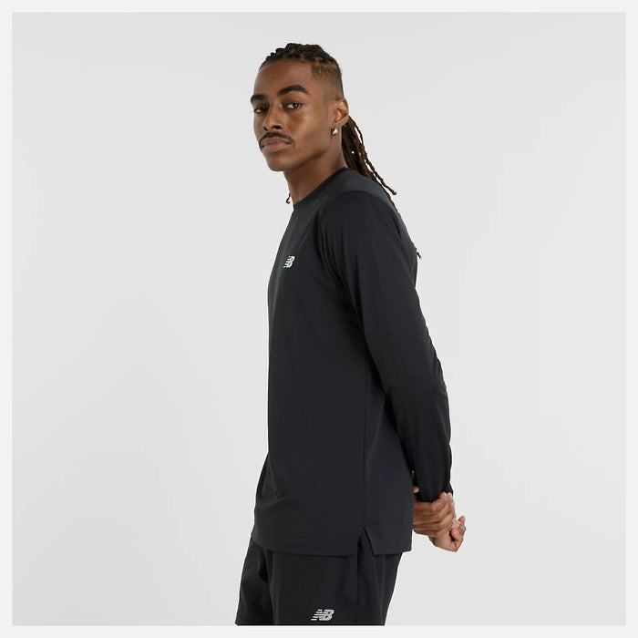 ニューバランスNEWBALANCESportロングスリーブTシャツメンズ大人長袖吸汗速乾NBDryUPF紫外線対策スタンダードフィット春秋MT51802-BK