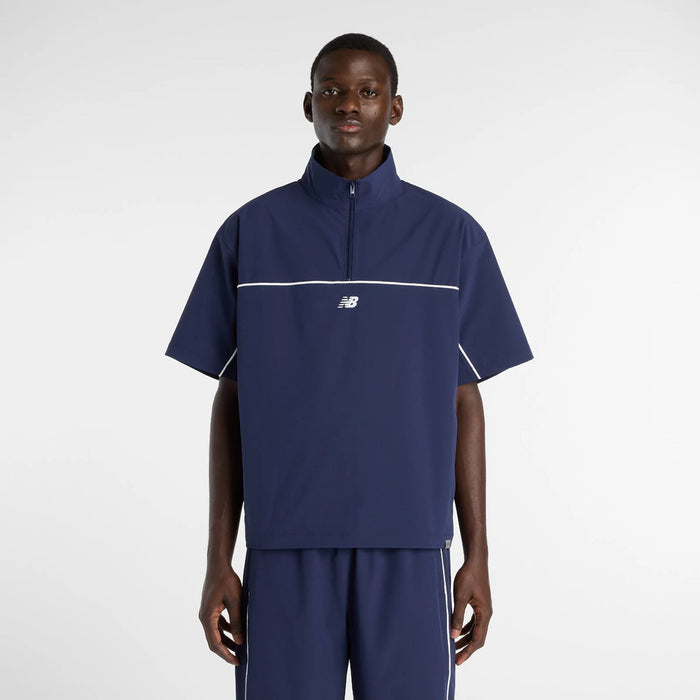 【ネコポス対応可】ニューバランスNEWBALANCEトレーニングシャツトレーニングジャケットメンズウーブンショートスリーブハーフジップMT61713I-TNV