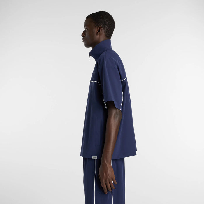 【ネコポス対応可】ニューバランスNEWBALANCEトレーニングシャツトレーニングジャケットメンズウーブンショートスリーブハーフジップMT61713I-TNV