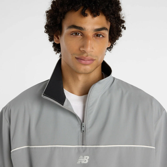 【ネコポス対応可】ニューバランスNEWBALANCEトレーニングシャツトレーニングジャケットメンズウーブンショートスリーブハーフジップMT61713I-YST