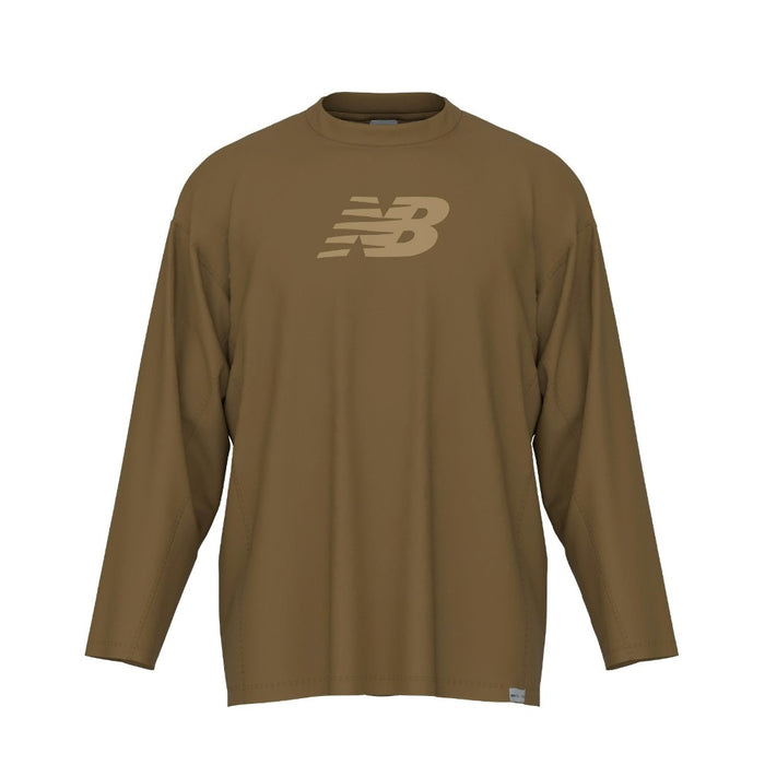 ニューバランスNEWBALANCEロゴロングスリーブTシャツメンズ大人吸湿速乾ポリエステルNBDryフィールド街着軽量やわらかMT62P9Y8-BRK