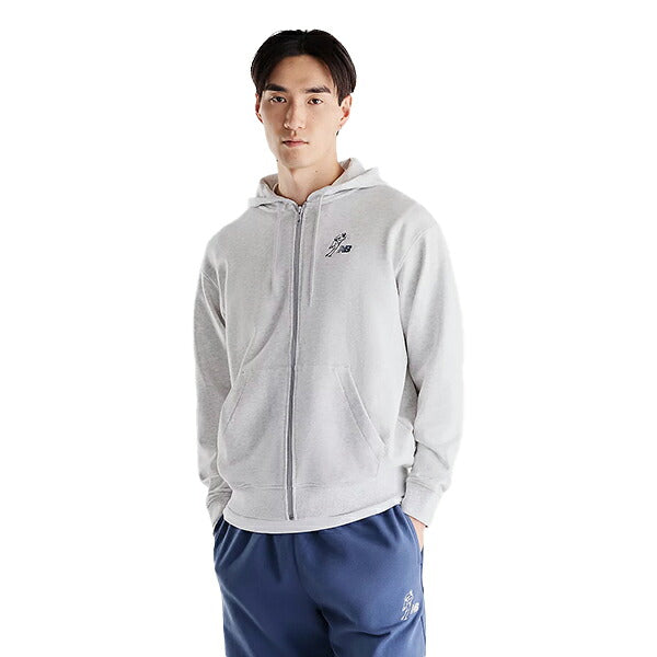 ニューバランスNEWBALANCE大谷翔平オールウェイズオンロゴスウェットフルジップパーカーメンズ大人フーディー長袖グレーMT62Q6C7-AHH