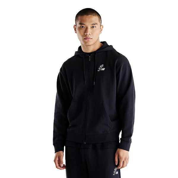 ニューバランスNEWBALANCE大谷翔平オールウェイズオンロゴスウェットフルジップパーカーメンズ大人フーディー長袖ブラックMT62Q6C7-BK
