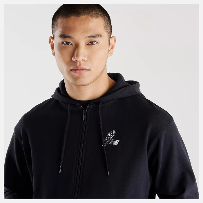 ニューバランスNEWBALANCE大谷翔平オールウェイズオンロゴスウェットフルジップパーカーメンズ大人フーディー長袖ブラックMT62Q6C7-BK