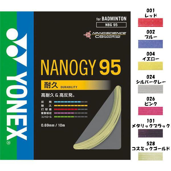 【ショップ限定エントリーでさらに+9倍】ヨネックスバドミントンストリングスガットナノジー98NBG98