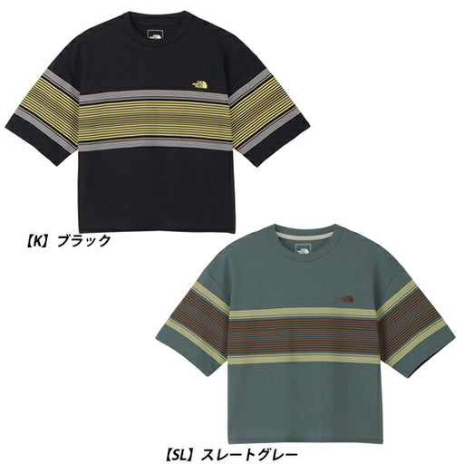 ザ・ノース・フェイスTHENORTHFACEショートスリーブフリーランパネルボーダークルーレディース半袖シャツNTW12691
