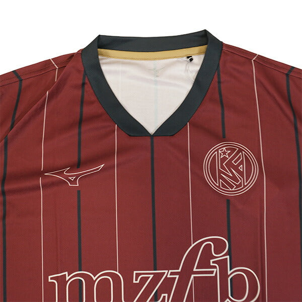 【ネコポス送料無料】ミズノmizunoMZFBストライプTEEP2MABX74サッカーフットサルプラクティスシャツ半袖練習着メンズ