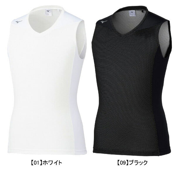 【ネコポス送料無料】ミズノmizunoドライエアロフローアイスインナーシャツP2MAC080サッカーフットサル冷感アンダーシャツノースリーブメンズ