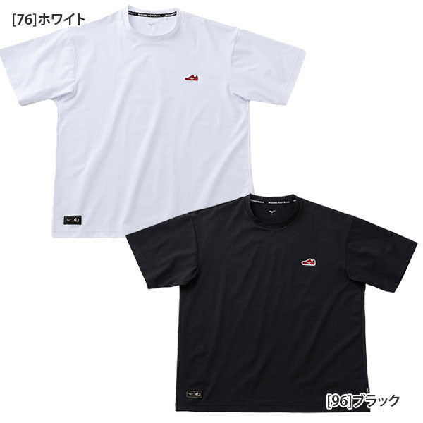【エントリーでポイント10倍】ミズノMIZUNOモレリアルビーレッドワッペンTシャツP2MAC401サッカーフットサルモレリア40周年記念半袖Tシャツメンズ