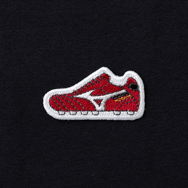 【エントリーでポイント10倍】ミズノMIZUNOモレリアルビーレッドワッペンTシャツP2MAC401サッカーフットサルモレリア40周年記念半袖Tシャツメンズ