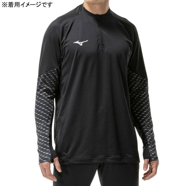 ミズノmizunoストレッチフリースシャツハーフジップP2MCD515サッカーフットサルトレーニングトップ練習着メンズ